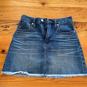 Madewell Rigid Denim Cutoff Mini Skirt